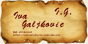 Iva Galjković vizit kartica